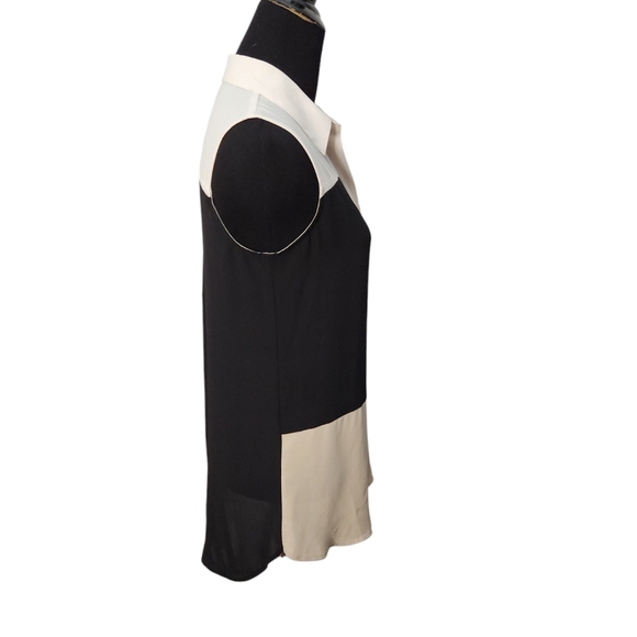 Ann Taylor Color Block Sleeveless Top Tan Black and White Size XS - Picture 5 of 6